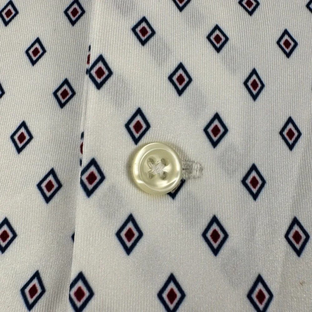 Polo Ralph Lauren Performance Shirt Mens XXL White Blue Red Diamond Golf Polo